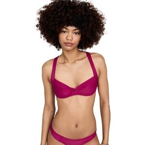 PQ Swim Women's Perla Halter Swim Top in Zen Pink Size Small